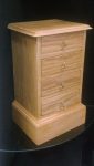 tall Oak Jewelry Box with 4 drawers lined with felt