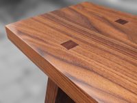 Japanese joinery, through tenons wedged with mahogany