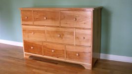 nine drawer hickory dresser handcrafted by Brian Benham